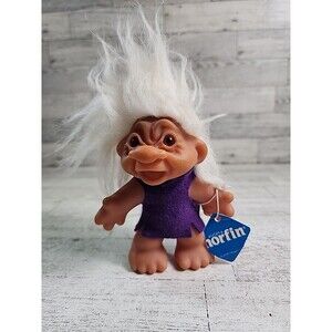 1980s Dam Troll Doll w/ Tag 5" NORFIN Style #520 Denmark